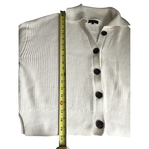 Quince 100% Organic Cotton Fisherman Collared Cardigan Sweater Ivory SMALL - Picture 15 of 16
